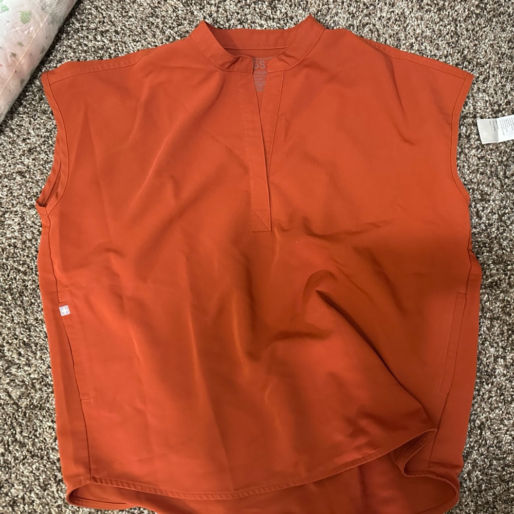 FIGS Women's Sleeveless Scrub Top in Burnt Orange